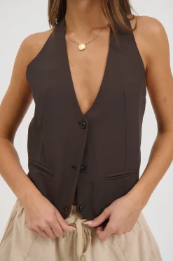 Aimee Waistcoat Coffee