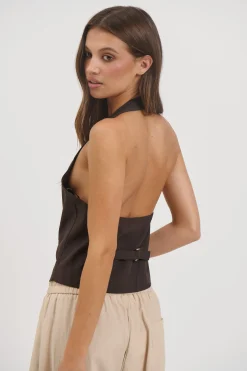 Aimee Waistcoat Coffee