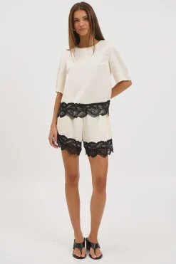 Alias Lace Trim Top White