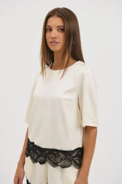 Alias Lace Trim Top White