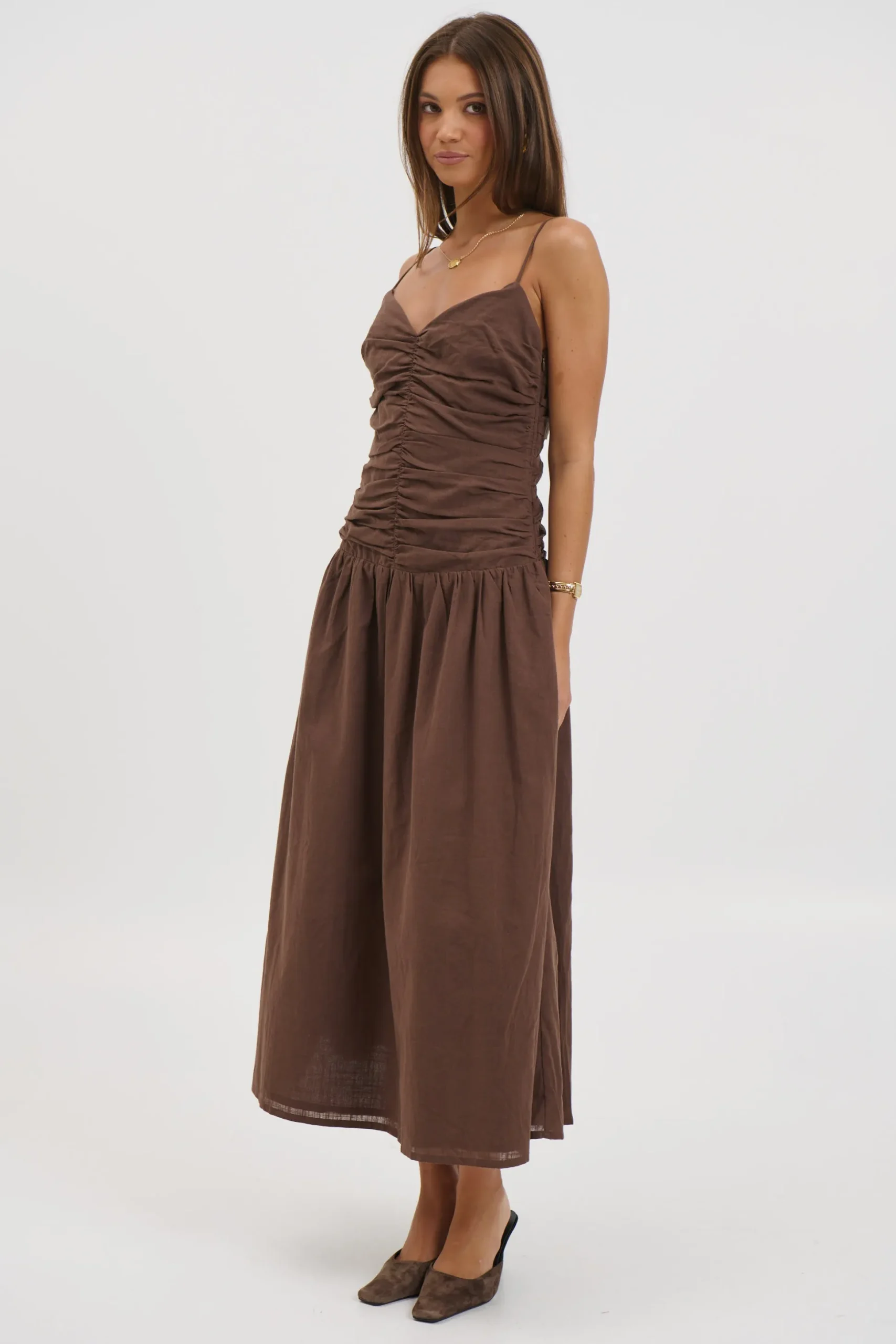 Amity Midi Dress Chocolate