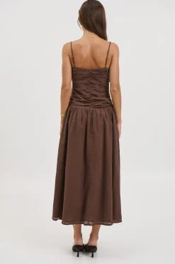 Amity Midi Dress Chocolate