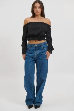 Antonia Off The Shoulder Top Black