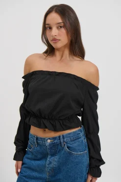 Antonia Off The Shoulder Top Black