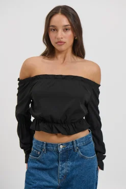 Antonia Off The Shoulder Top Black