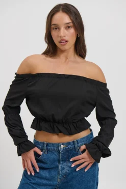 Antonia Off The Shoulder Top Black