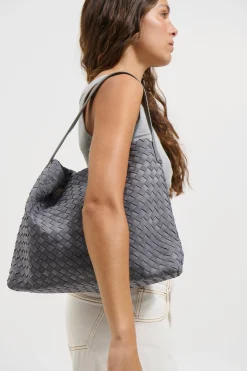 Anya Woven Tote Bag Steel