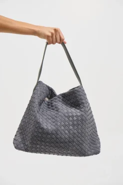 Anya Woven Tote Bag Steel