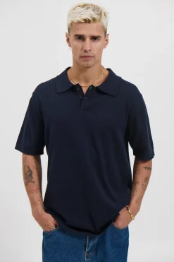 Archie Fitted Polo Navy