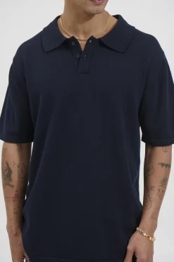 Archie Fitted Polo Navy