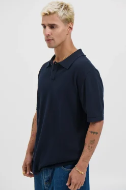 Archie Fitted Polo Navy