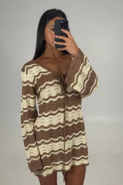 Aria Mini Dress Brown