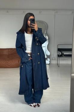 Ashley Trench Coat Dark Denim