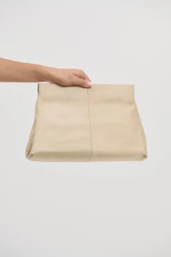 Becca Suede Clutch Beige