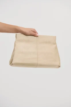 Becca Suede Clutch Beige