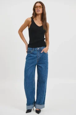 Belinda Ribbed Top Black