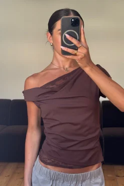 Belle Lace Top Chocolate