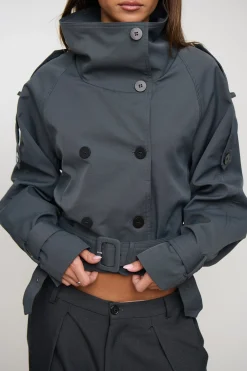 Blanc Cropped Trench Olive