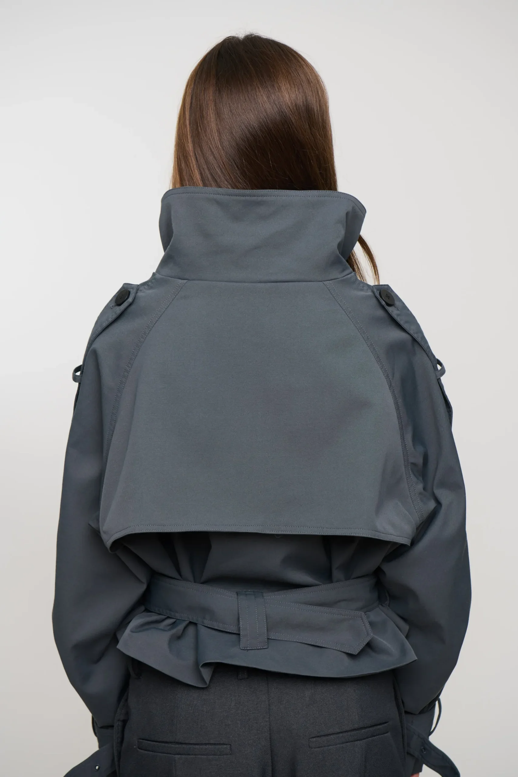 Blanc Cropped Trench Olive