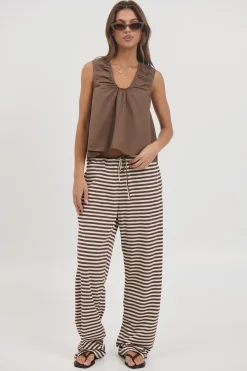 Bloom Pant Dark Chocolate Stripe