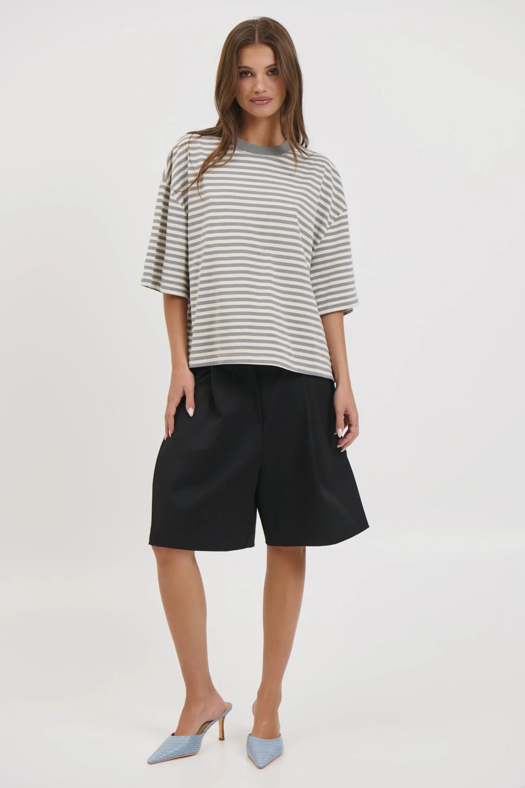 Bloom Short Sleeve Ash Stripe