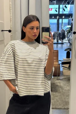 Bloom Short Sleeve Ash Stripe