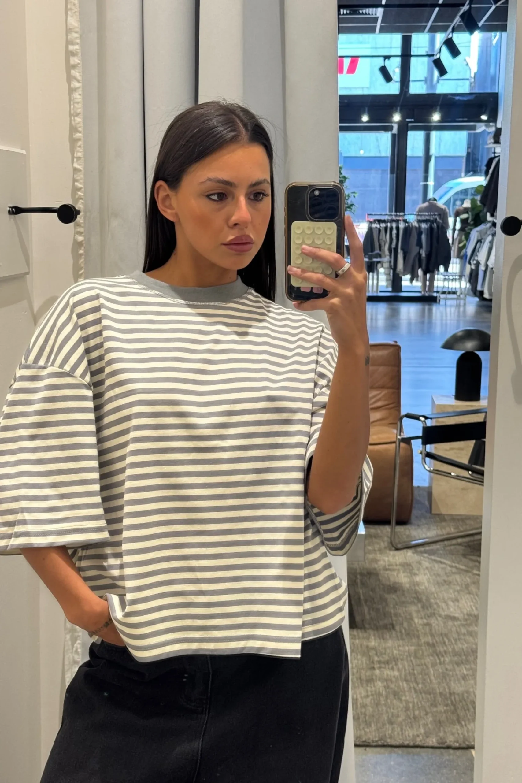 Bloom Short Sleeve Ash Stripe