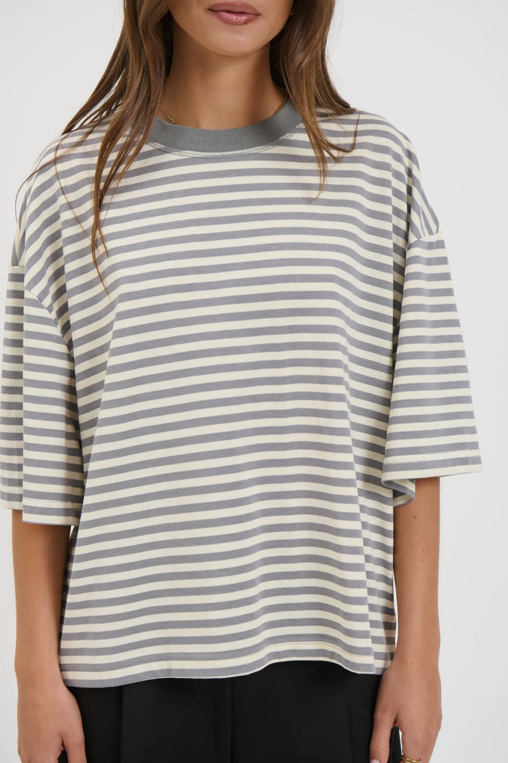 Bloom Short Sleeve Ash Stripe