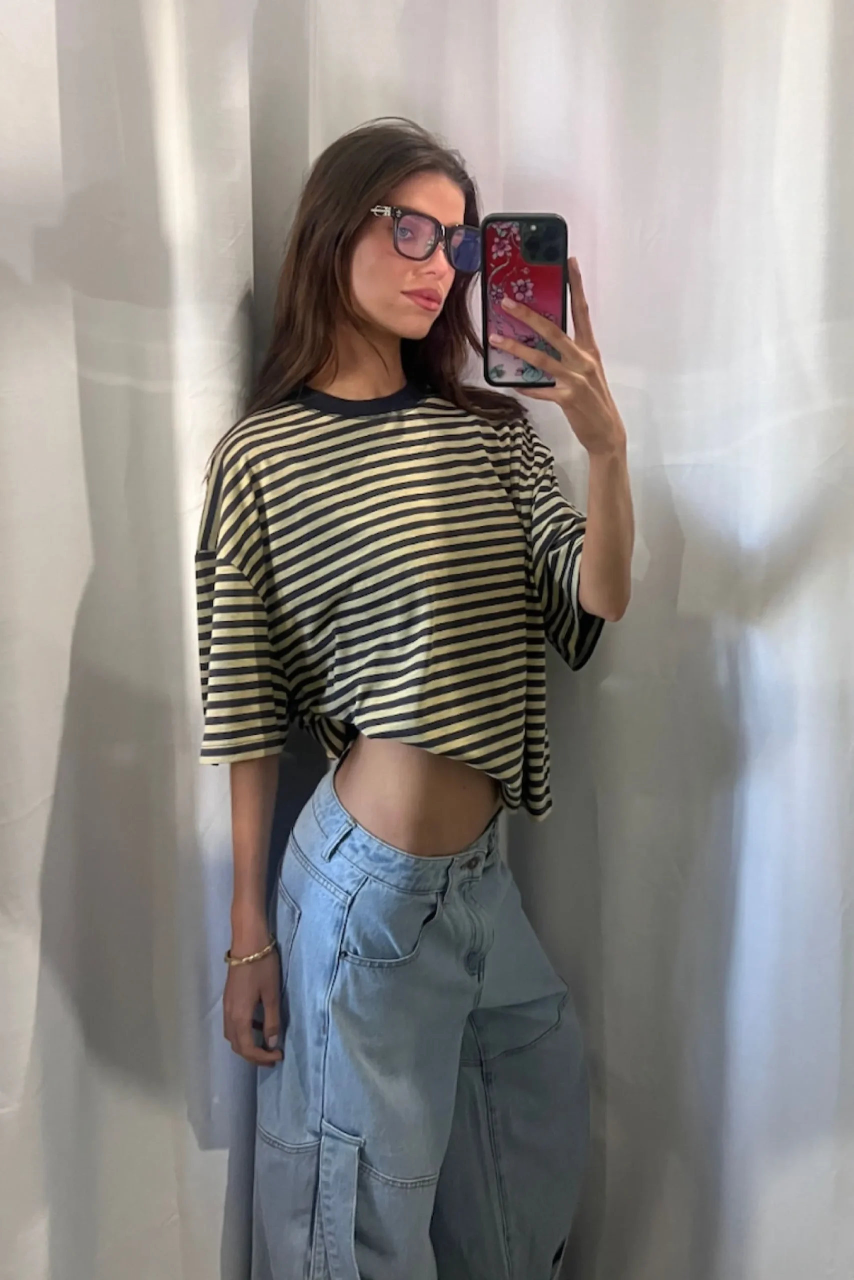 Bloom Short Sleeve Beige Stripe