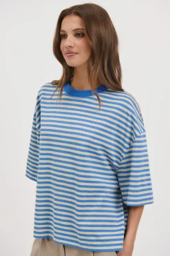 Bloom Short Sleeve Mickey Blue Stripe