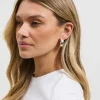 Bold Macaroni Loop Earring Silver