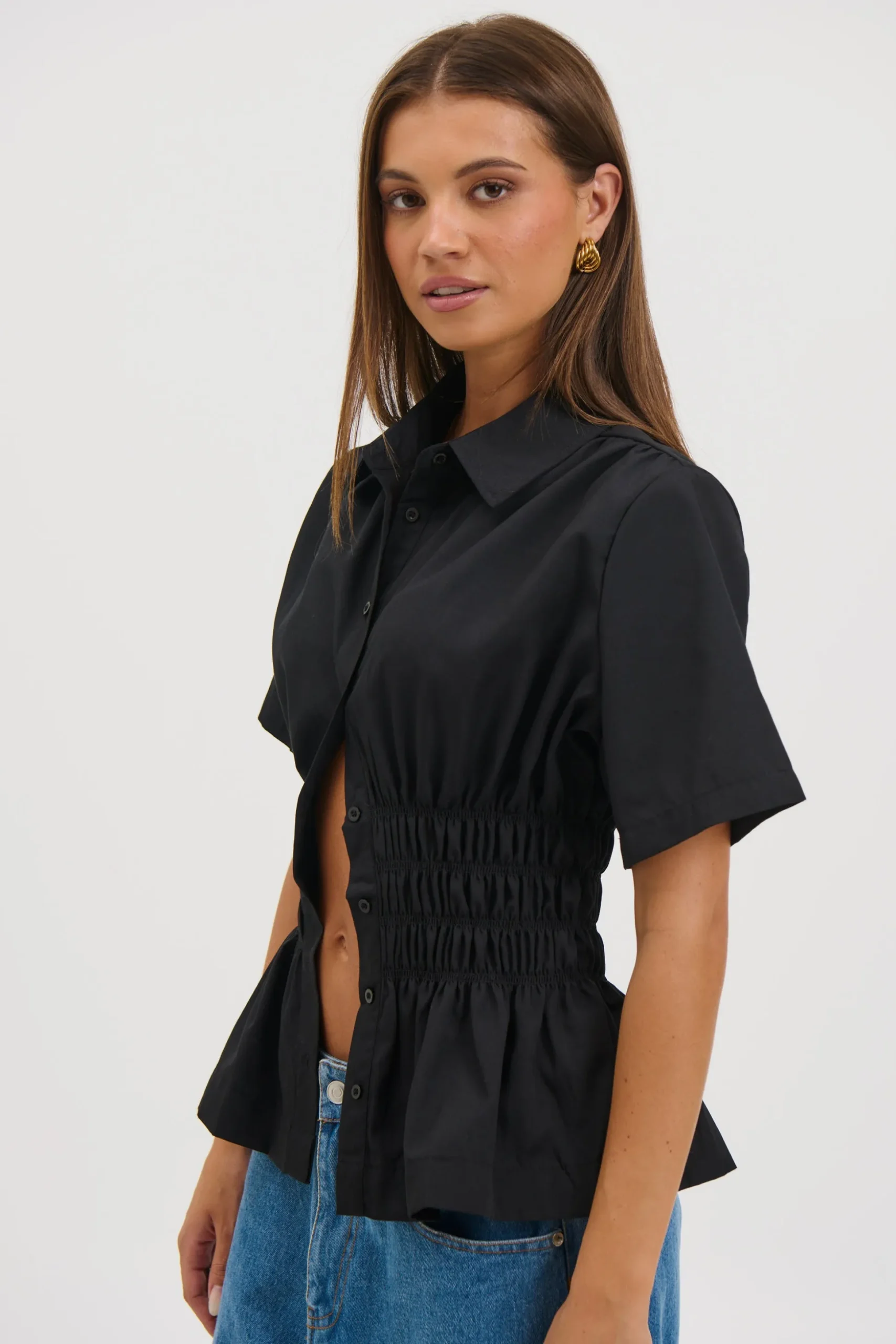 Brooke Short Sleeve Shirt Black