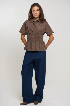 Brooke Short Sleeve Shirt Chocolate