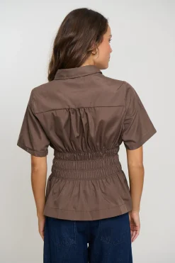 Brooke Short Sleeve Shirt Chocolate