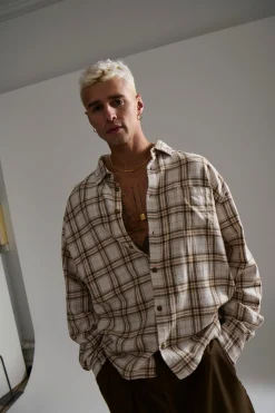 Brooklyn Check Shirt Griege