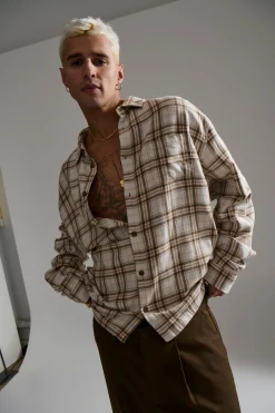 Brooklyn Check Shirt Griege