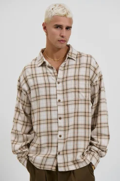 Brooklyn Check Shirt Griege