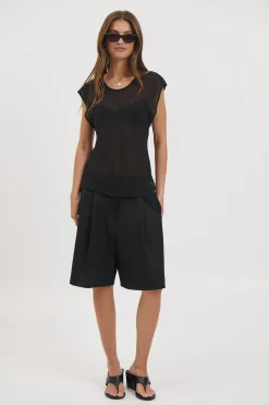 Camille Sheer Top Black