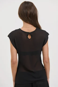 Camille Sheer Top Black