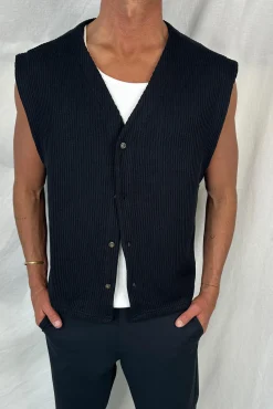 Cassius Knitted Vest Black