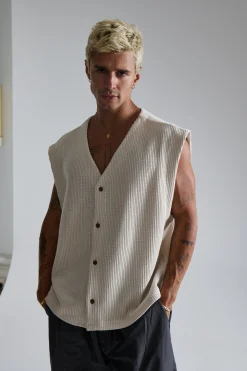 Cassius Knitted Vest Sand
