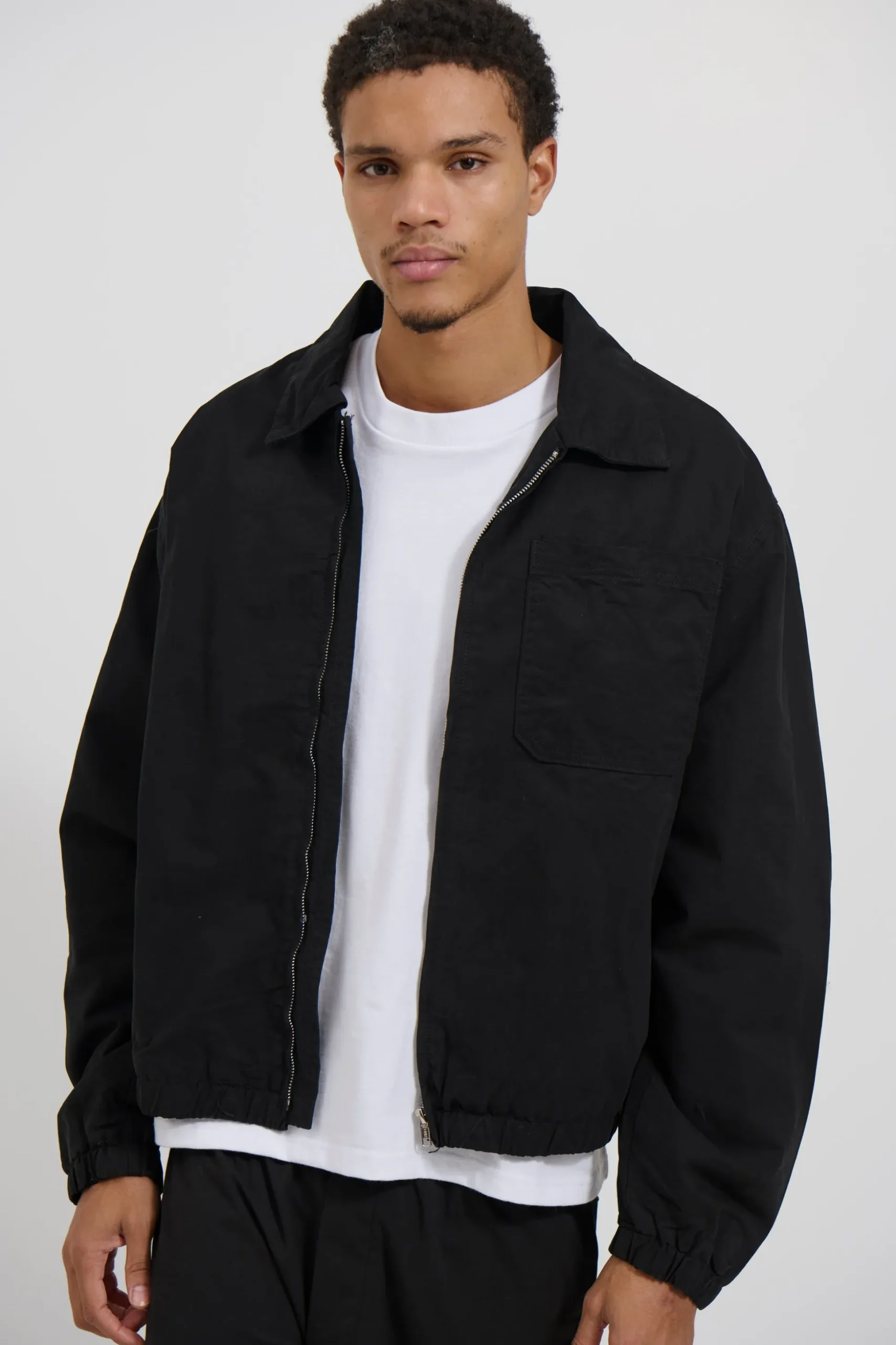 Charlie Soft Cotton Bomber Black