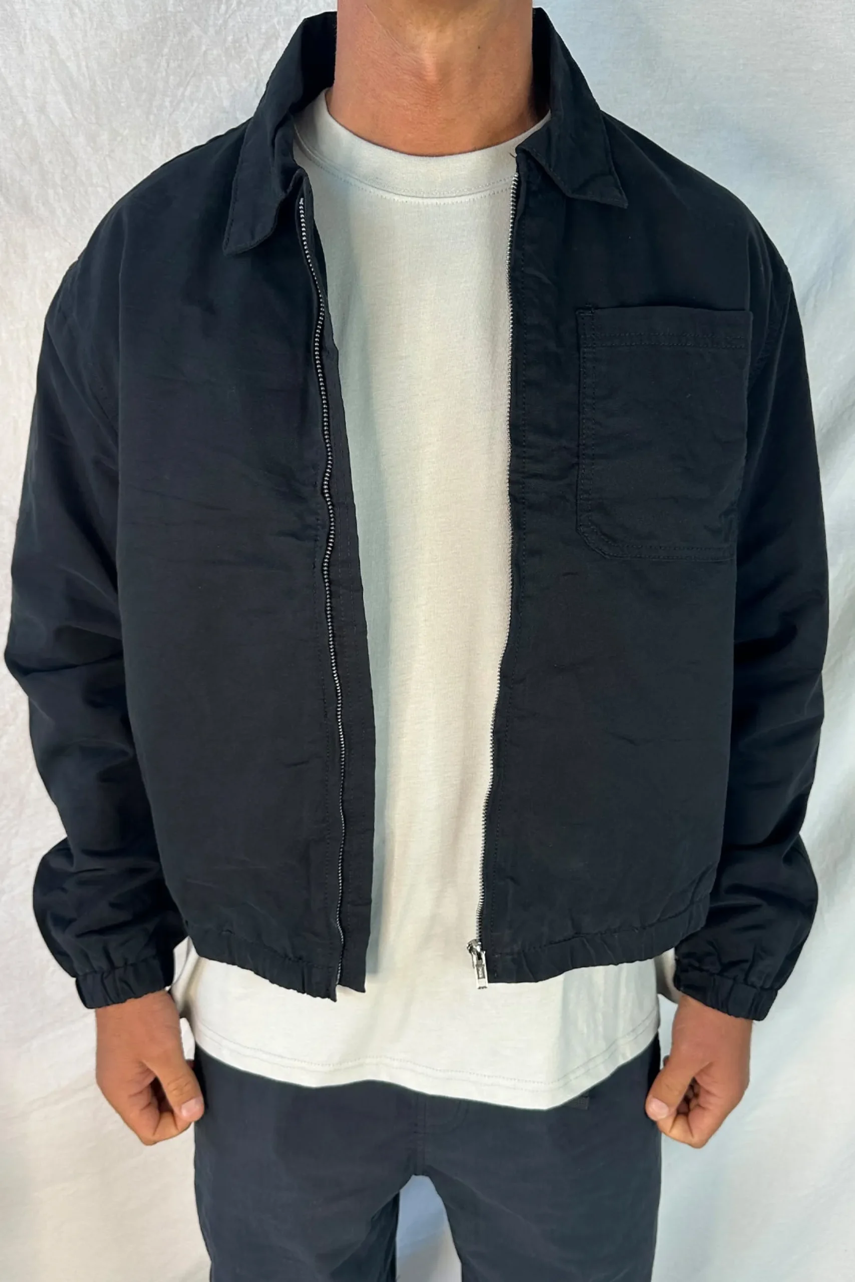 Charlie Soft Cotton Bomber Black