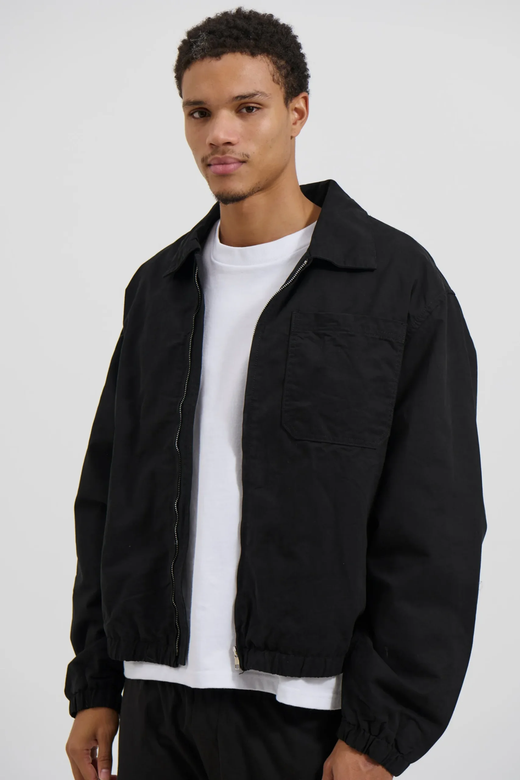 Charlie Soft Cotton Bomber Black