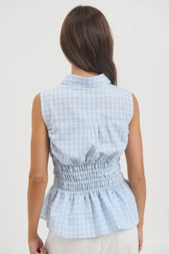 Charlotte Sleeveless Shirt Blue