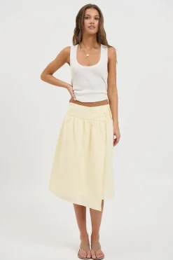 Chase Midi Skirt Lemon