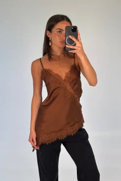 Chrishell Lace Cami Chocolate