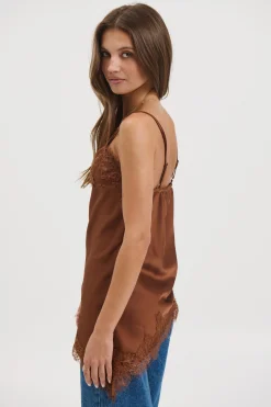 Chrishell Lace Cami Chocolate