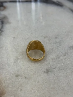Coin Signet Ring Gold