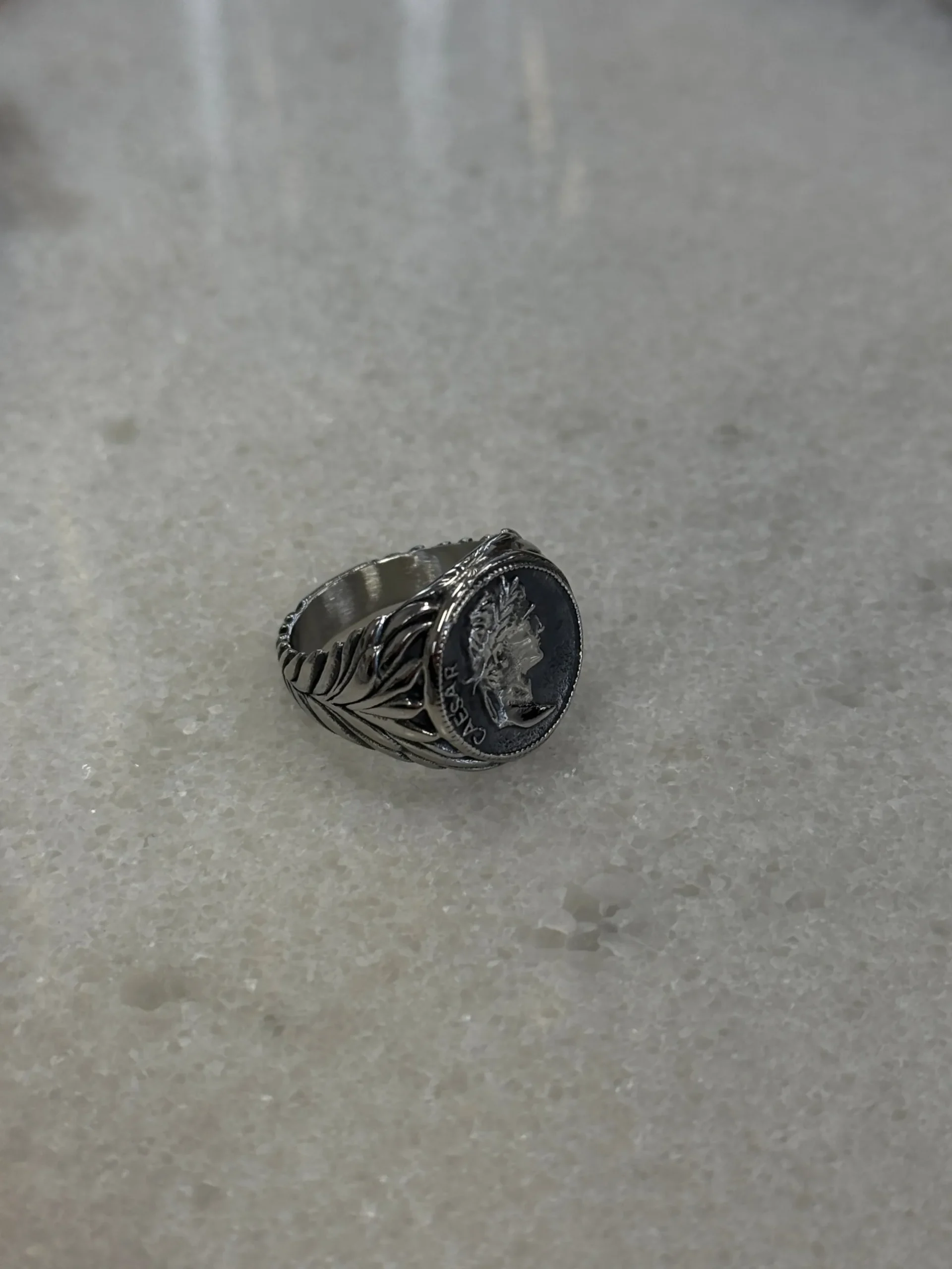 Coin Signet Ring Silver